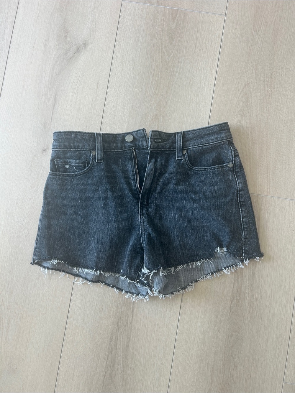Paige - Women’s Black Distressed Denim Shorts